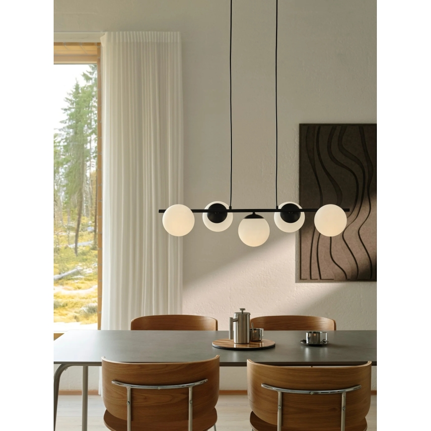 Nordlux - Κρεμαστό φωτιστικό με καλώδιο LILLY 5xE14/10W/230V μαύρο