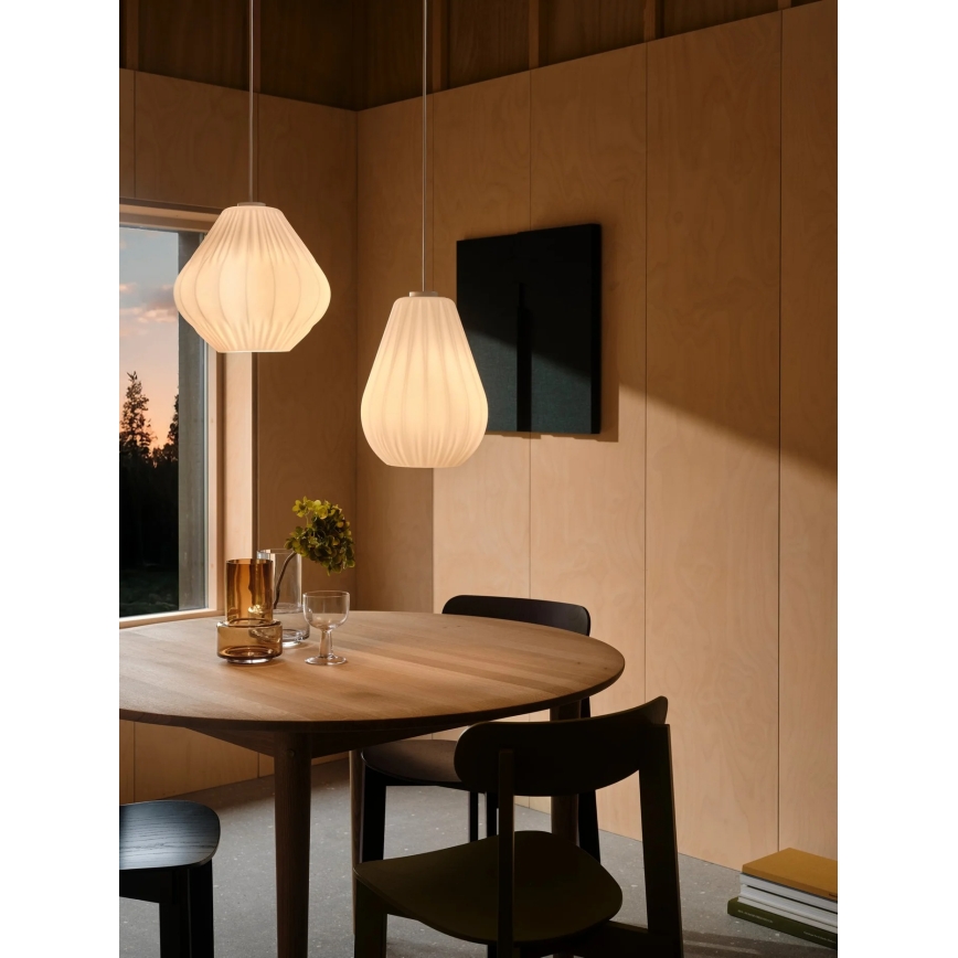 Nordlux - Κρεμαστό φωτιστικό με καλώδιο MALUCA 1xE27/15W/230V διάμ. 29 cm λευκό