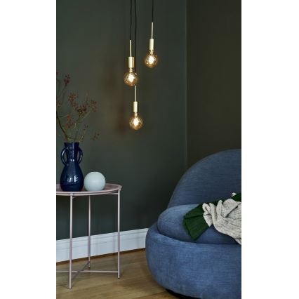 Nordlux - Κρεμαστό φωτιστικό με καλώδιο PACO 3xE27/25W/230V ορείχαλκος