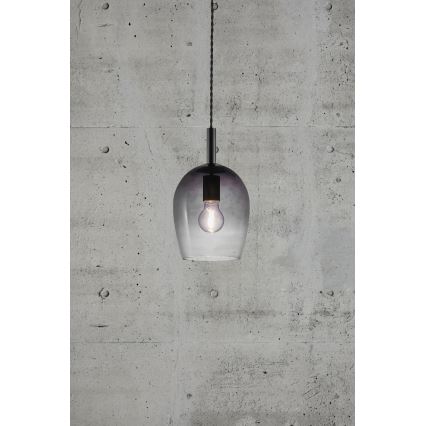 Nordlux - Κρεμαστό φωτιστικό με καλώδιο UMA 1xE27/40W/230V Ø 18 εκ. μαύρο/καπνιστό