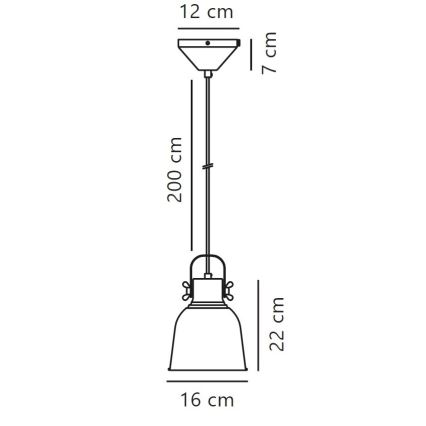 Nordlux - Κρεμαστό φωτιστικό οροφής ADRIAN 1xE27/25W/230V διάμετρος 16 cm γκρι