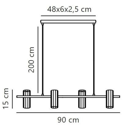 Nordlux - Κρεμαστό φωτιστικό οροφής ALANIS 4xGU10/15W/230V μαύρο