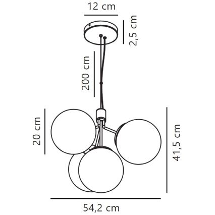 Nordlux - Κρεμαστό φωτιστικό οροφής IVONA 4xE27/28W/230V χρυσαφί
