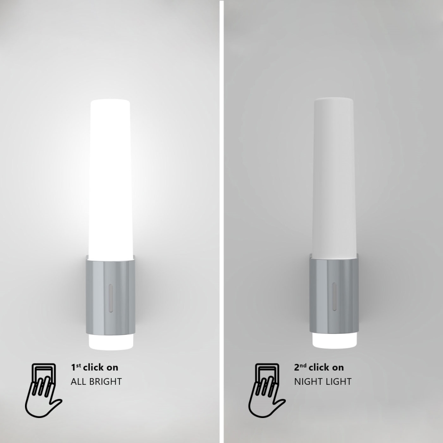 Nordlux - LED Dimming επιτοίχιο φωτιστικό μπάνιου HELVA LED/6,8W/230V IP44 CRI 90 γυαλιστερό χρώμιο