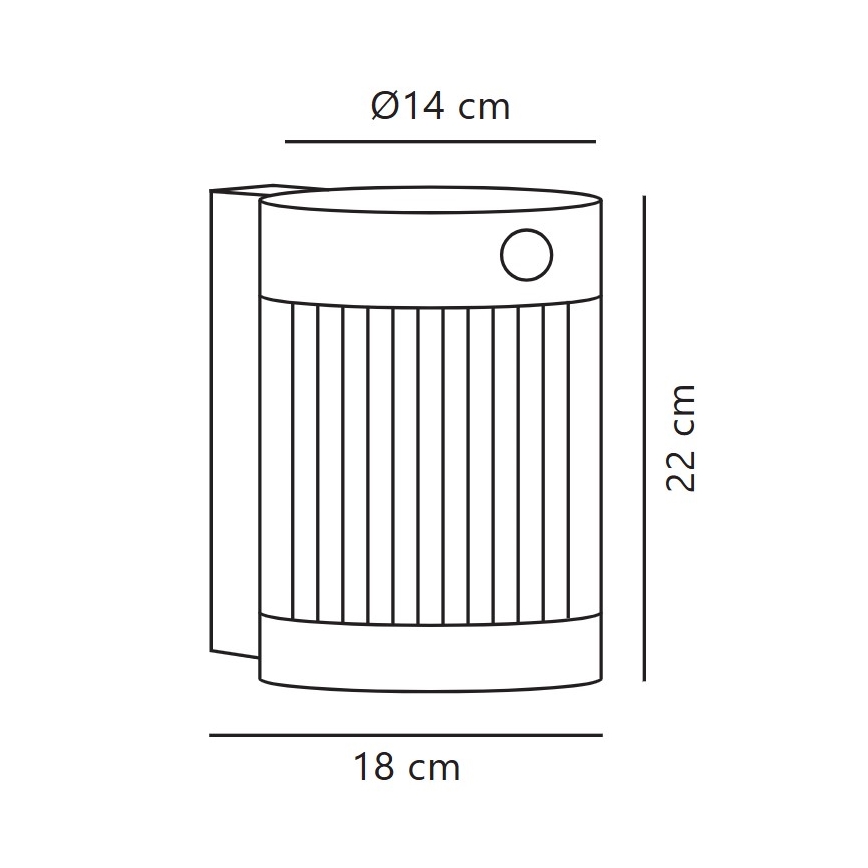 Nordlux - LED Ηλιακό Επιτοίχιο Φωτιστικό με Αισθητήρα COUPAR LED/3,2W/5V 3000K IP44 1800 mAh μαύρο