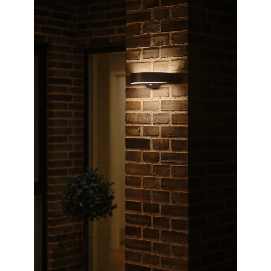Nordlux - LED Ηλιακό Επιτοίχιο Φωτιστικό με Αισθητήρα MONAY LED/5W/5V 3000K IP44 2000 mAh μαύρο