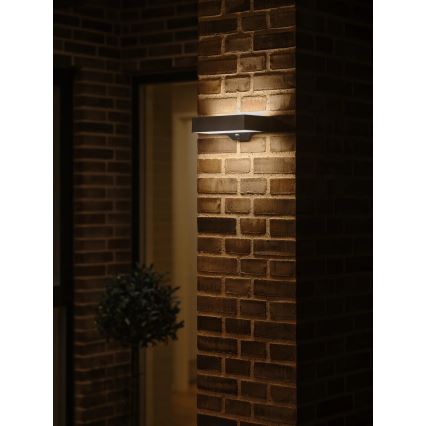 Nordlux - LED Ηλιακό Επιτοίχιο Φωτιστικό με Αισθητήρα MONAY LED/5W/5V 3000K IP44 2000 mAh μαύρο