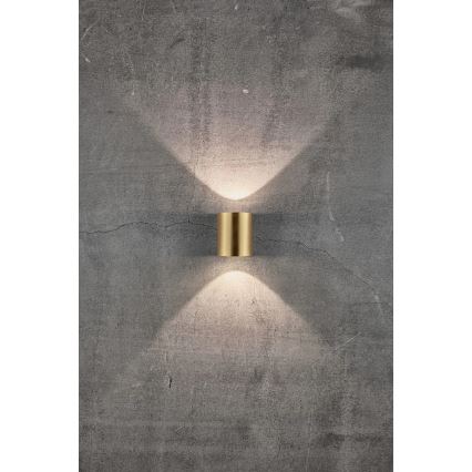 Nordlux - LED επιτοίχιο φωτιστικό εξωτερικού χώρου CANTO 2xLED/5,5W/230V IP44 χρυσό
