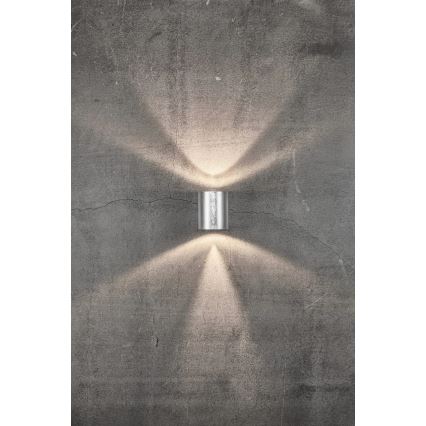 Nordlux - LED εξωτερικό επιτοίχιο φωτιστικό CANTO 2xLED/6W/230V IP44 ασημί