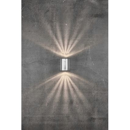 Nordlux - LED εξωτερικό επιτοίχιο φωτιστικό CANTO 2xLED/6W/230V IP44 ασημί