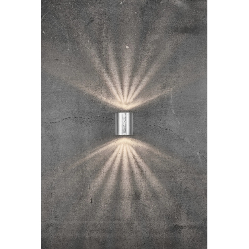 Nordlux - LED εξωτερικό επιτοίχιο φωτιστικό CANTO 2xLED/6W/230V IP44 ασημί