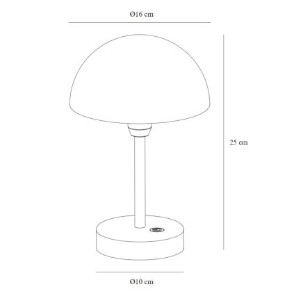 Nordlux - LED Dimming rechargeable Εξωτερικού χώρου επιτραπέζια λάμπα ELLEN LED/2,8W/3,7V IP44 λευκό