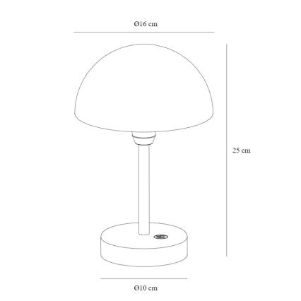 Nordlux - LED Dimming rechargeable Εξωτερικού χώρου επιτραπέζια λάμπα ELLEN LED/2,8W/3,7V IP44 μπεζ