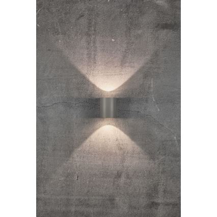 Nordlux - LED επιτοίχιο φωτιστικό εξωτερικού χώρου CANTO 2xLED/5,5W/230V IP44 γκρι