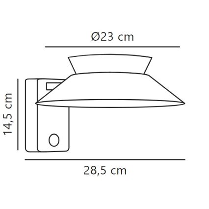 Nordlux - LED ηλιακό επιτοίχιο φωτιστικό με αισθητήρα JUSTINA LED/5W/3,7V IP44 1800 mAh