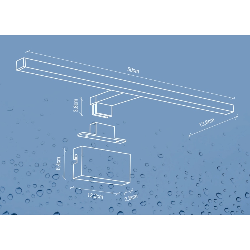 Nordlux - LED Φωτιστικό μπάνιου για καθρέφτη MARLEE LED/8,9W/230V IP44 4000K 50 εκ. μαύρο