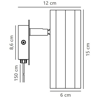 Nordlux - Προβολέας τοίχου ALANIS 1xGU10/15W/230V μαύρο