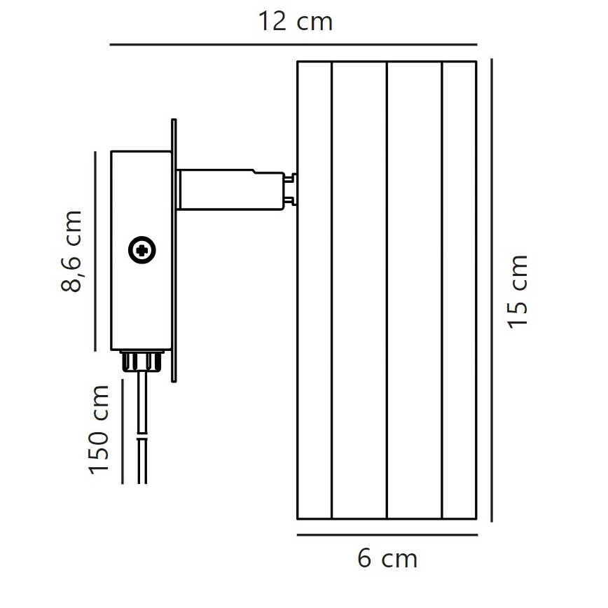 Nordlux - Προβολέας τοίχου ALANIS 1xGU10/15W/230V μαύρο