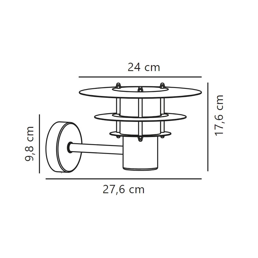 Nordlux - Επιτοίχιο φωτιστικό εξωτερικού χώρου BASTIA 1xE14/12W/230V IP54 μαύρο