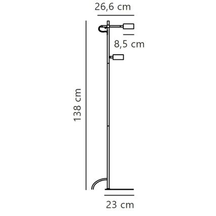 Nordlux - Επιδαπέδια λάμπα dimming LED CLYDE 2xLED/4W/230V