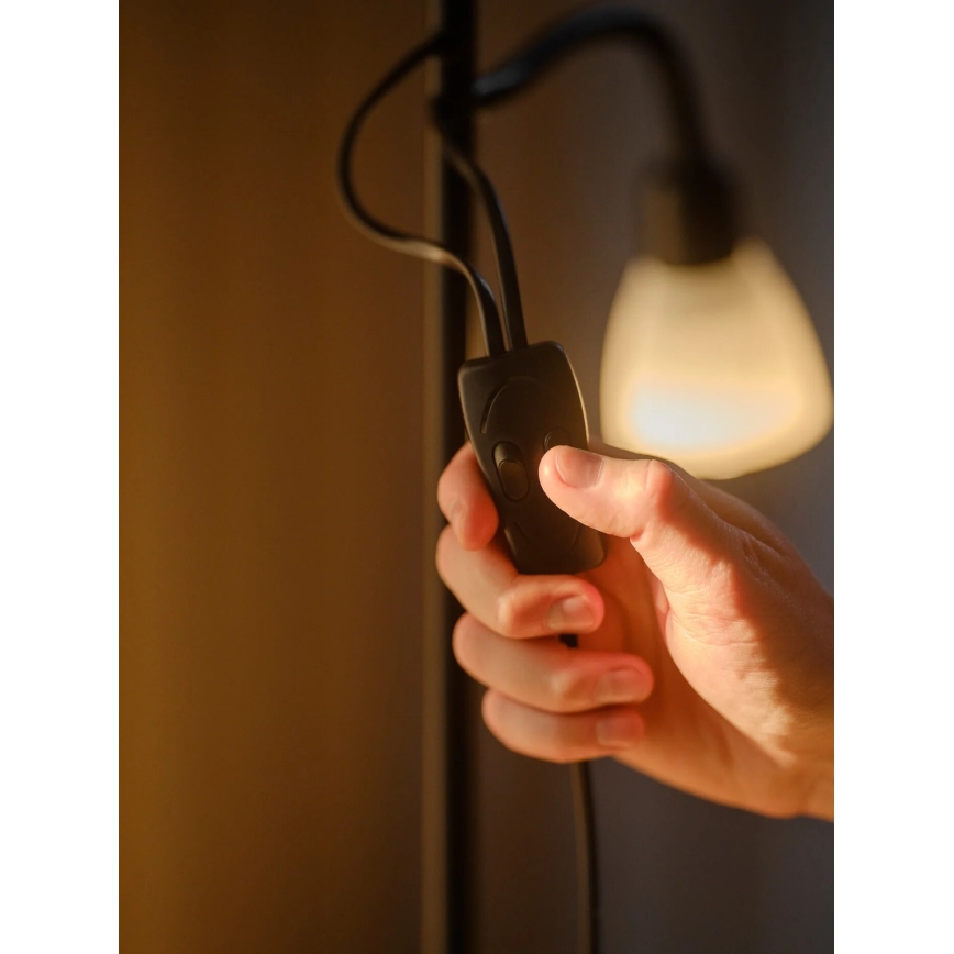 Nordlux - Επιδαπέδιο φωτιστικό LAURIA 1xE27/40W/230V + 1xE14/15W μαύρο