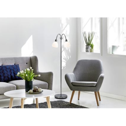 Nordlux - Επιδαπέδιο φωτιστικό RAY 2xE14/25W/230V γυαλιστερό χρώμιο