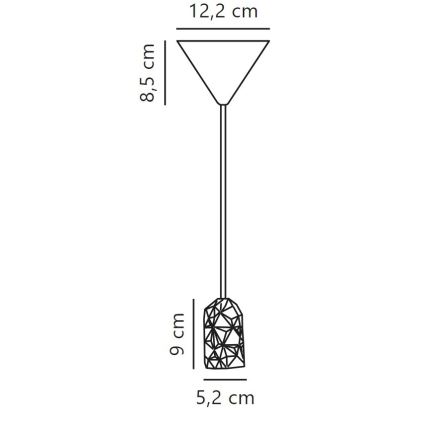 Nordlux - Ανάρτηση φωτιστικού HANG 1xE27/40W/230V γκρι/μαύρο