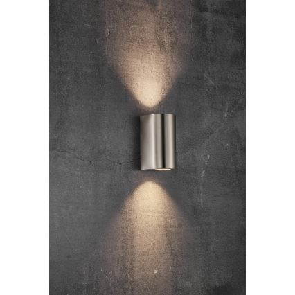 Nordlux - Εξωτερικό επιτοίχιο φωτιστικό CANTO 2xGU10/28W/230V IP44 ανοξείδωτο