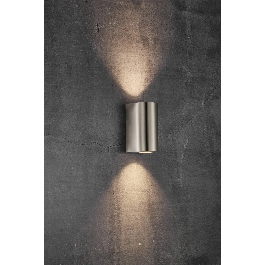 Nordlux - Εξωτερικό επιτοίχιο φωτιστικό CANTO 2xGU10/28W/230V IP44 ανοξείδωτο