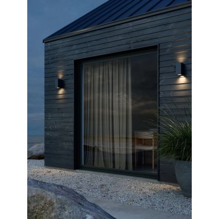 Nordlux - Εξωτερικό επιτοίχιο φωτιστικό CANTO 2xGU10/28W/230V IP44 μαύρο