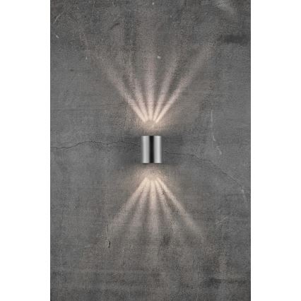 Nordlux - Εξωτερικό επιτοίχιο φωτιστικό CANTO 2xLED/6W/230V IP44 ανοξείδωτο