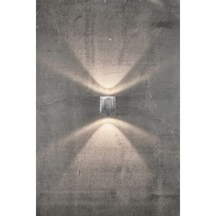 Nordlux - Εξωτερικό επιτοίχιο φωτιστικό LED CANTO 2xLED/6W/230V IP44 ασημί