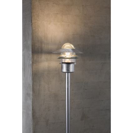 Nordlux - Εξωτερικό φωτιστικό BLOKHUS 1xE27/60W/230V IP54 ασημί 92 cm