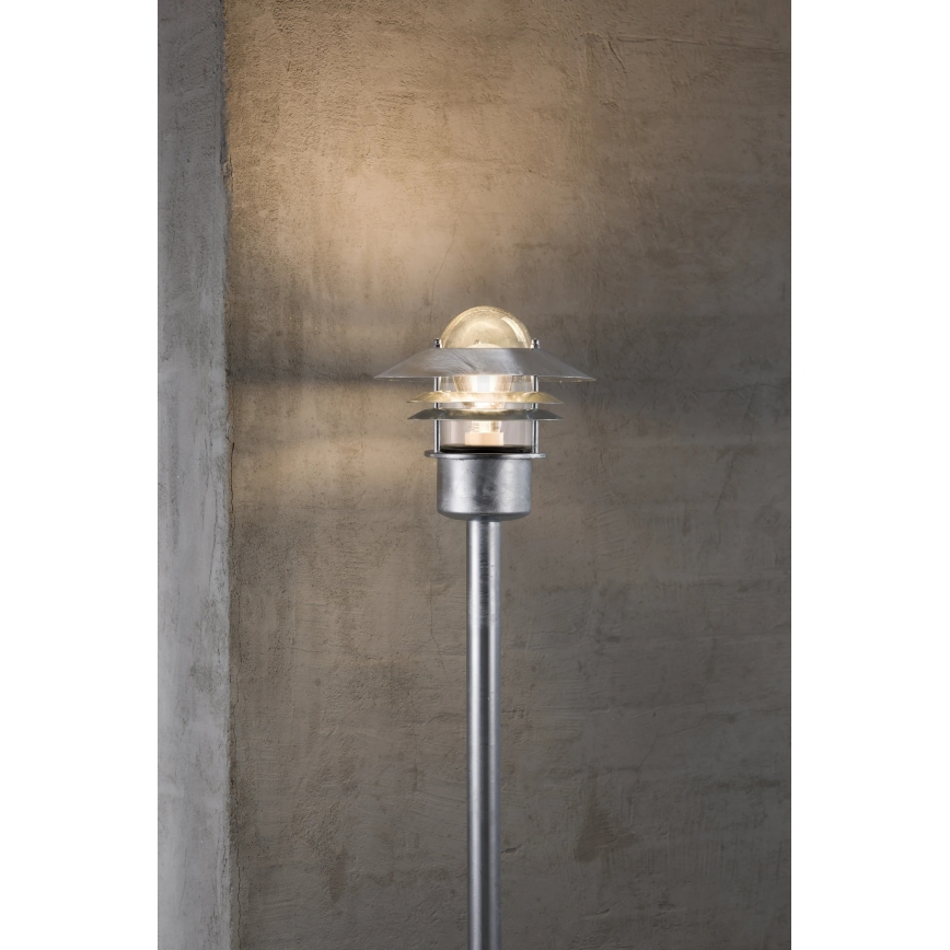 Nordlux - Εξωτερικό φωτιστικό BLOKHUS 1xE27/60W/230V IP54 ασημί 92 cm