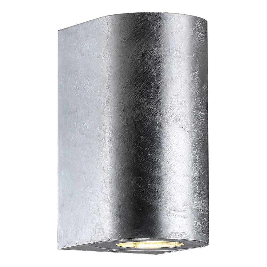 Nordlux - Εξωτερικό φωτιστικό τοίχου CANTO 2xGU10/28W/230V IP44 ασημί