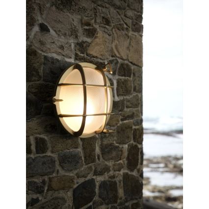 Nordlux - Εξωτερικό φωτιστικό τοίχου POLPERRO 1xE27/12,5W/230V IP64 ορείχαλκος