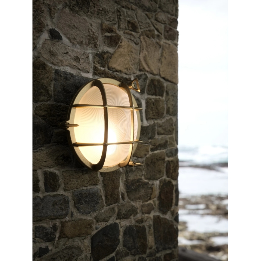 Nordlux - Εξωτερικό φωτιστικό τοίχου POLPERRO 1xE27/12,5W/230V IP64 ορείχαλκος