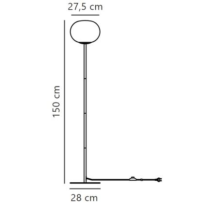 Nordlux - Επιδαπέδια λάμπα ALTON 1xE27/25W/230V μαύρο