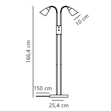 Nordlux - Επιδαπέδια λάμπα MOLLI 2xE14/25W/230V