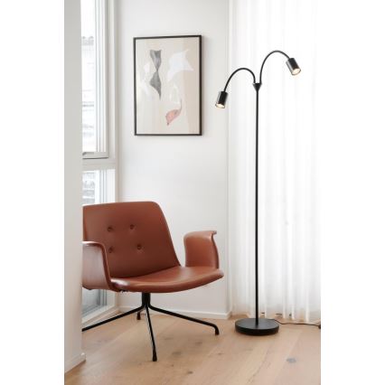 Nordlux - Επιδαπέδιο φωτιστικό EXPLORE 2xGU10/7W/230V μαύρο