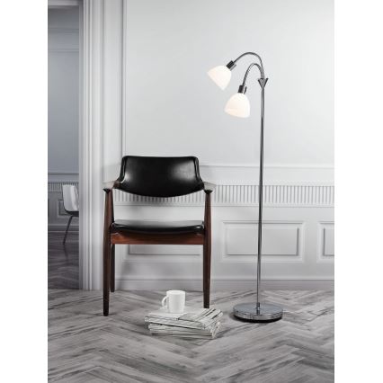 Nordlux - Επιδαπέδιο φωτιστικό RAY 2xE14/25W/230V γυαλιστερό χρώμιο