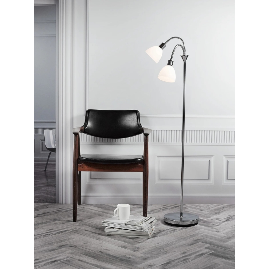 Nordlux - Επιδαπέδιο φωτιστικό RAY 2xE14/25W/230V γυαλιστερό χρώμιο