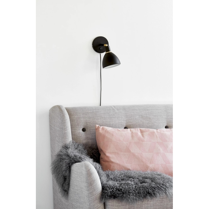 Nordlux - Επιτοίχιο φωτιστικό RAY 1xE14/25W/230V, μαύρο