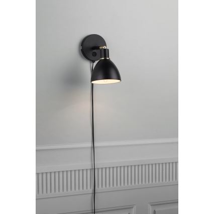 Nordlux - Επιτοίχιο φωτιστικό RAY 1xE14/25W/230V, μαύρο