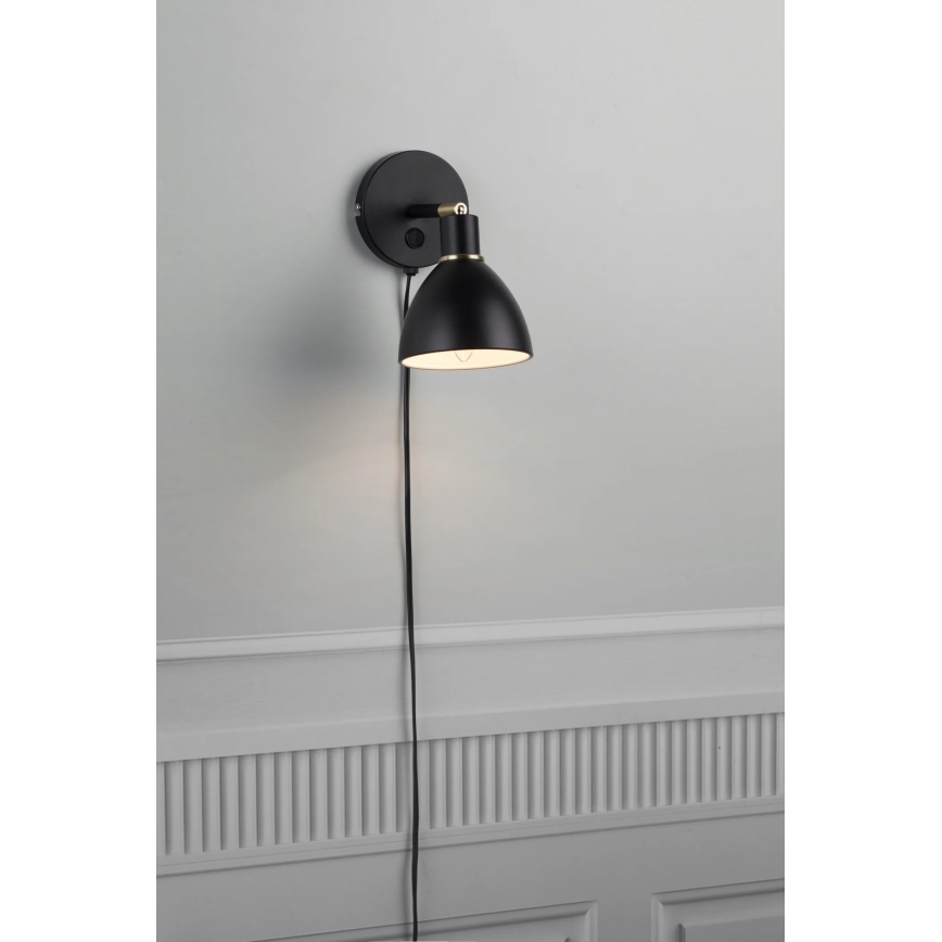 Nordlux - Επιτοίχιο φωτιστικό RAY 1xE14/25W/230V, μαύρο