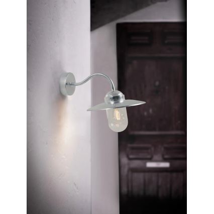 Nordlux - Επιτοίχιο φωτιστικό εξωτερικού χώρου LUXEMBOURG 1xE27/60W/230V IP54 ασημί