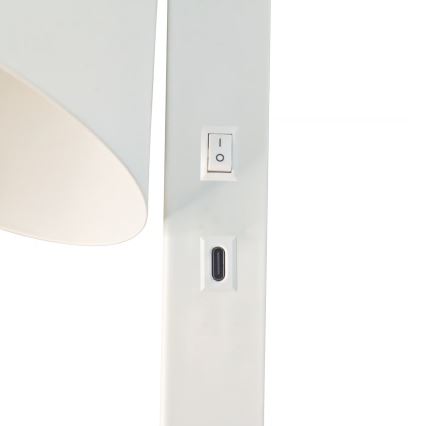 Nordlux - Επιτοίχιο φωτιστικό με θύρα USB WILMER 1xE14/40W/230V λευκό