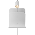 Nordlux - Επιτοίχιο φωτιστικό με ράφι και θύρα USB ROOMI 1xGU10/8W/230V λευκό