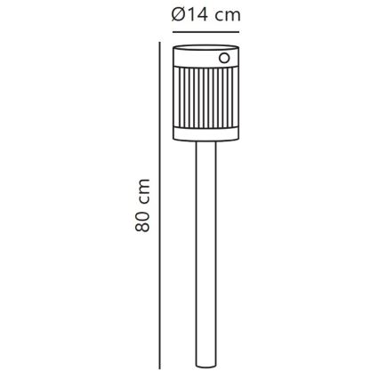 Nordlux - Ηλιακή λάμπα LED COUPAR LED/3,2W/5V 3000K IP44 μαύρο