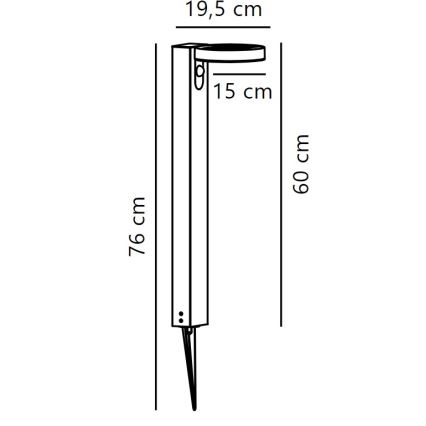 Nordlux - Ηλιακή λάμπα LED με αισθητήρα RICA LED/5W/3,7V 2200 mAh IP44